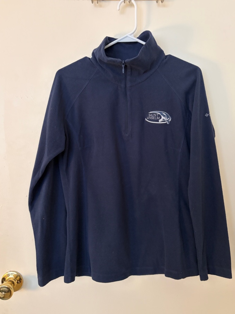 Saint Anselm Columbia Navy Quarter-Zip Fleece Pullover - Size M